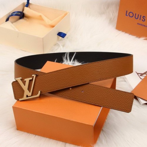Super Perfect Quality LV Belts(100% Genuine Leather Steel Buckle)-3901