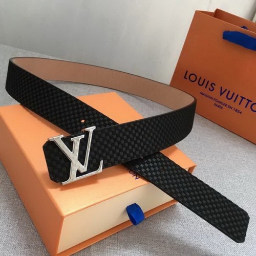 Super Perfect Quality LV Belts(100% Genuine Leather Steel Buckle)-3966