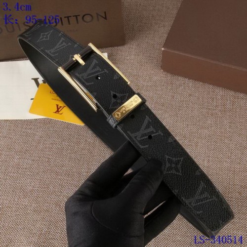 Super Perfect Quality LV Belts(100% Genuine Leather Steel Buckle)-3531