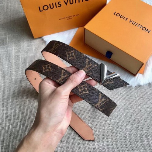 Super Perfect Quality LV Belts(100% Genuine Leather Steel Buckle)-3505