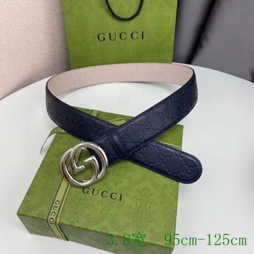 Super Perfect Quality G Belts(100% Genuine Leather,steel Buckle)-3666