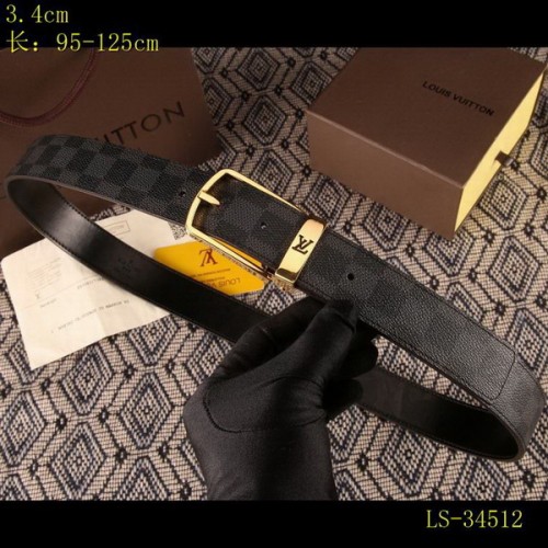 Super Perfect Quality LV Belts(100% Genuine Leather Steel Buckle)-3559