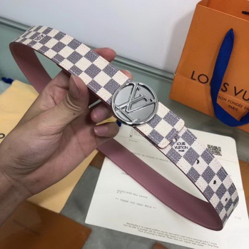 Super Perfect Quality LV Belts(100% Genuine Leather Steel Buckle)-3489