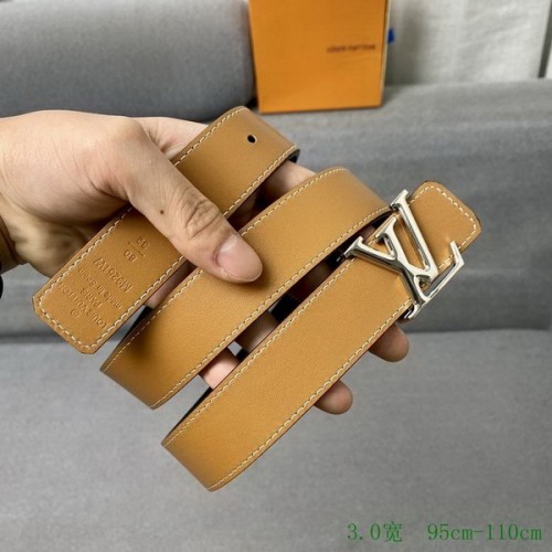 Super Perfect Quality LV Belts(100% Genuine Leather Steel Buckle)-3252