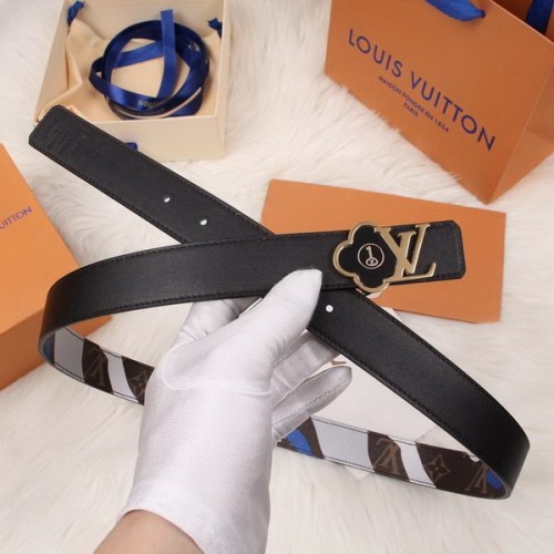 Super Perfect Quality LV Belts(100% Genuine Leather Steel Buckle)-3313