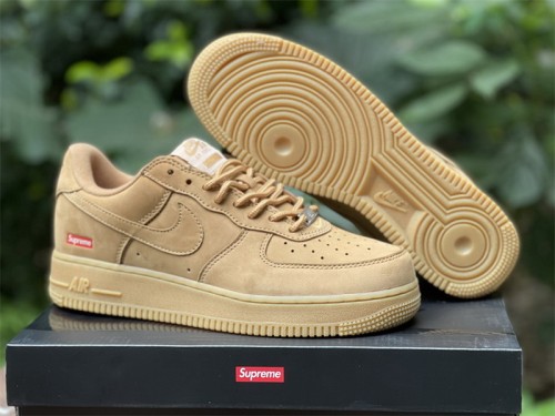 Authentic Supreme X Nike Air Force 1 Low SP Wheat  Women Size