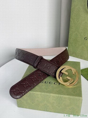 Super Perfect Quality G Belts(100% Genuine Leather,steel Buckle)-3623