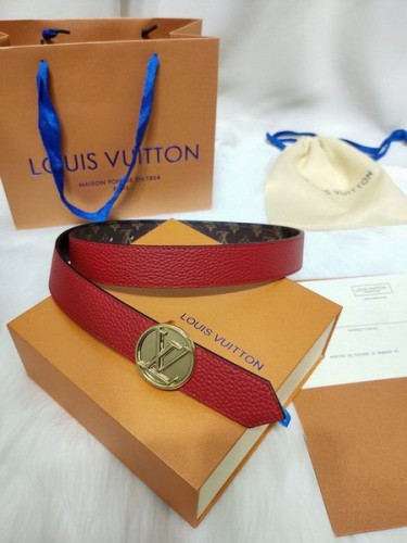 Super Perfect Quality LV Belts(100% Genuine Leather Steel Buckle)-4306