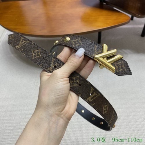 Super Perfect Quality LV Belts(100% Genuine Leather Steel Buckle)-3219