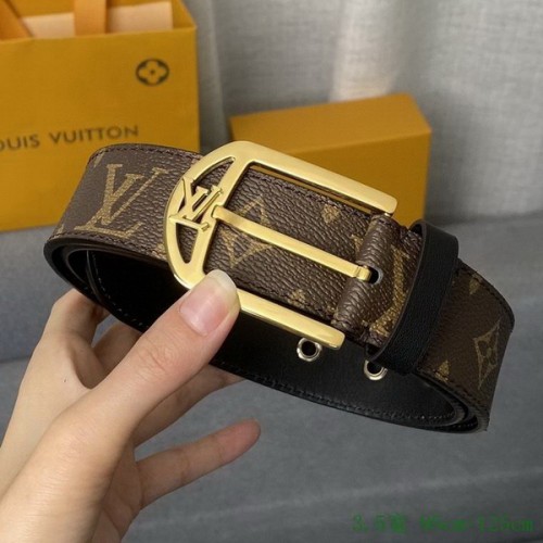 Super Perfect Quality LV Belts(100% Genuine Leather Steel Buckle)-3583