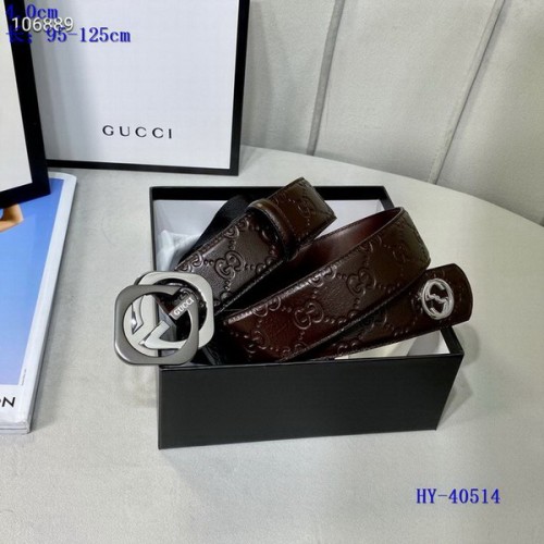 Super Perfect Quality G Belts(100% Genuine Leather,steel Buckle)-4002