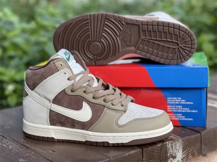 Authentic  Nike Dunk High Light Chocolate