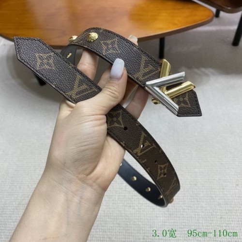 Super Perfect Quality LV Belts(100% Genuine Leather Steel Buckle)-3218
