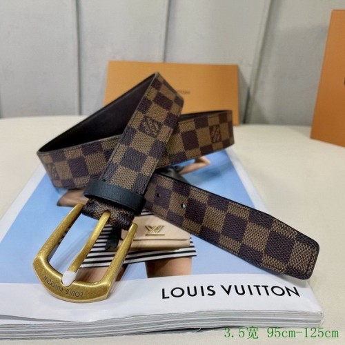 Super Perfect Quality LV Belts(100% Genuine Leather Steel Buckle)-2685