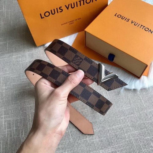 Super Perfect Quality LV Belts(100% Genuine Leather Steel Buckle)-3507