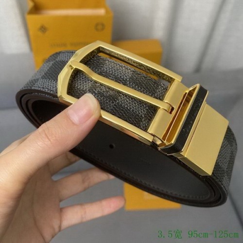 Super Perfect Quality LV Belts(100% Genuine Leather Steel Buckle)-3594