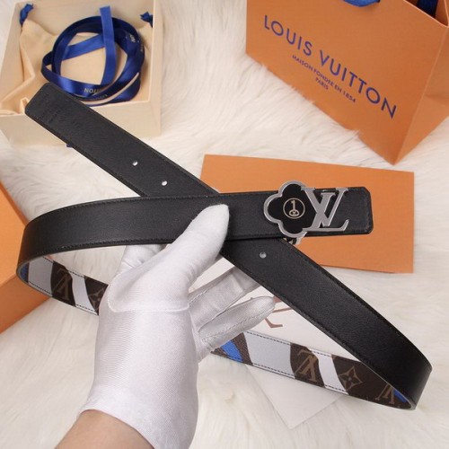 Super Perfect Quality LV Belts(100% Genuine Leather Steel Buckle)-3315