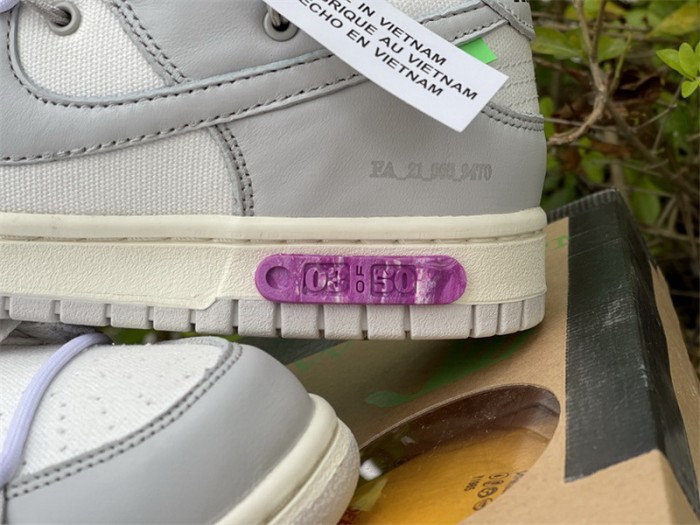 Authentic OFF-WHITE x Nike Dunk Low “The 50” Beige Purple