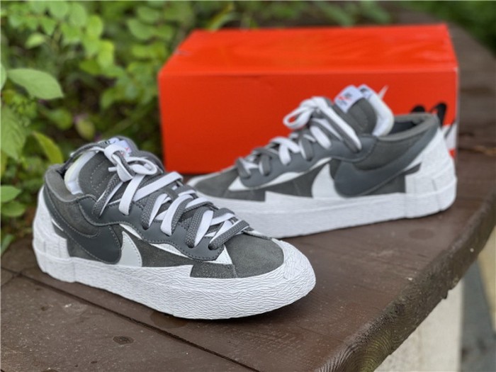 Authentic sacai x Nike Blazer Low Grey