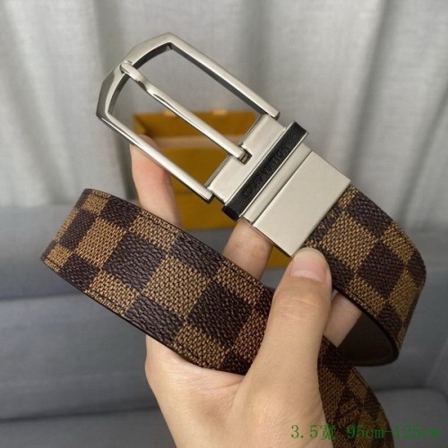 Super Perfect Quality LV Belts(100% Genuine Leather Steel Buckle)-3588