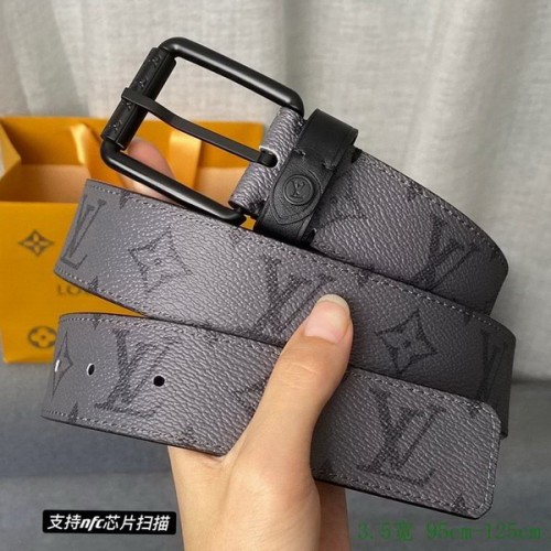 Super Perfect Quality LV Belts(100% Genuine Leather Steel Buckle)-3582