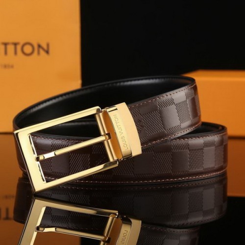 Super Perfect Quality LV Belts(100% Genuine Leather Steel Buckle)-2077