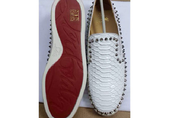 Super Max Perfect Christian Louboutin Pik Boat Men's Flat White(with receipt)