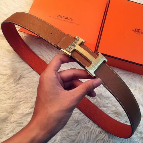 Super Perfect Quality Hermes Belts(100% Genuine Leather,Reversible Steel Buckle)-472
