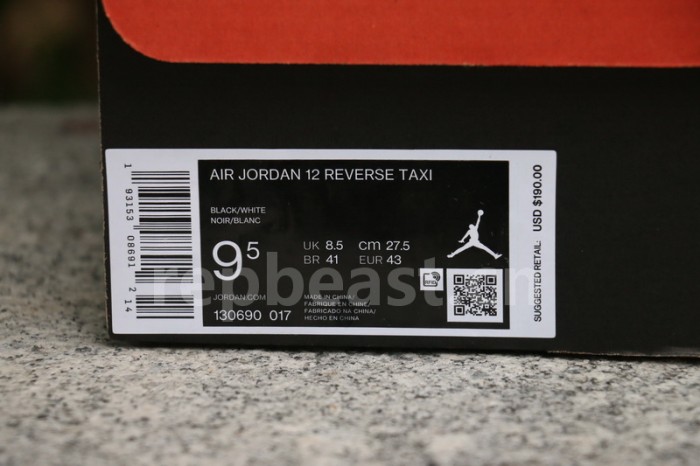 Authentic Air Jordan 12 “Reverse Taxi”