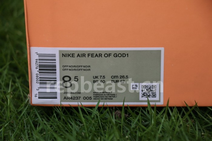 Authentic Nike Air Fear of God 1 “Triple Black”
