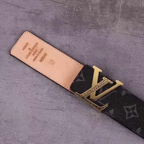 Super Perfect Quality LV Belts(100% Genuine Leather Steel Buckle)-1232