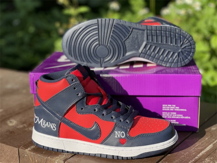 Authentic Supreme x Nike SB Dunk High “By Any Means”