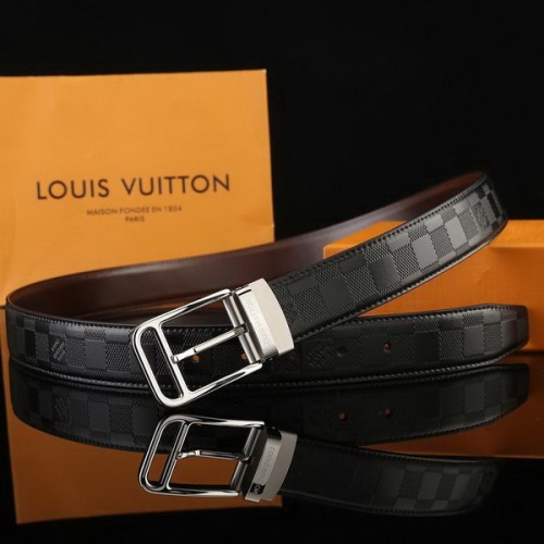 Super Perfect Quality LV Belts(100% Genuine Leather Steel Buckle)-2337