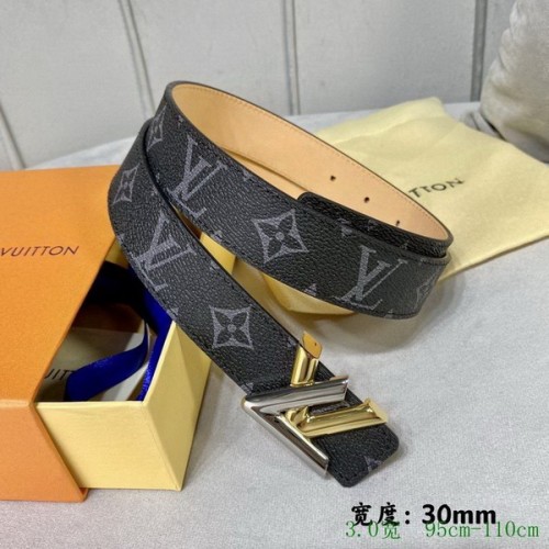 Super Perfect Quality LV Belts(100% Genuine Leather Steel Buckle)-2593