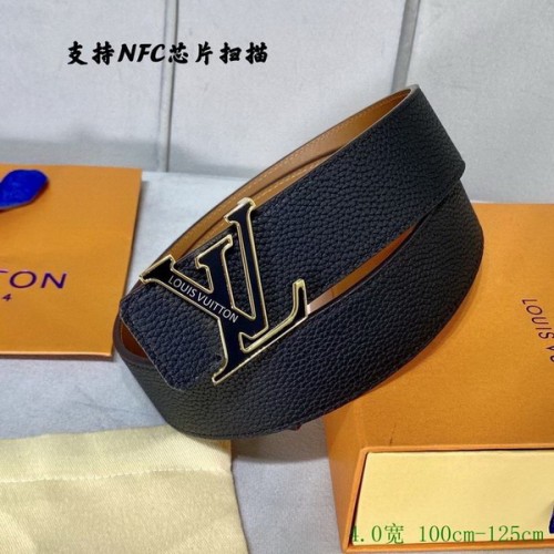 Super Perfect Quality LV Belts(100% Genuine Leather Steel Buckle)-2824
