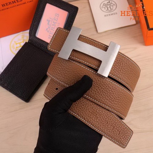 Super Perfect Quality Hermes Belts(100% Genuine Leather,Reversible Steel Buckle)-419
