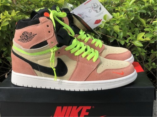 Authentic Air Jordan 1 High Switch Peach Neon