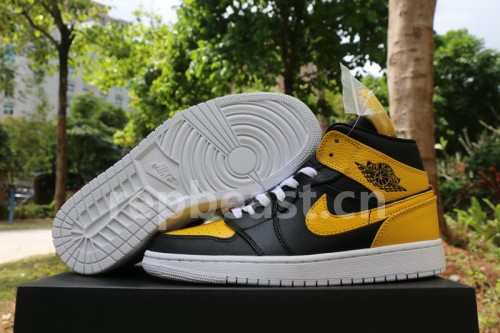 Authentic Air Jordan 1  “Homage To Home” Black Yellow GS