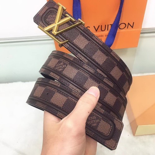 Super Perfect Quality LV Belts(100% Genuine Leather Steel Buckle)-1286