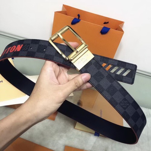 Super Perfect Quality LV Belts(100% Genuine Leather Steel Buckle)-1334