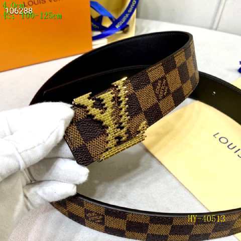Super Perfect Quality LV Belts(100% Genuine Leather Steel Buckle)-2357