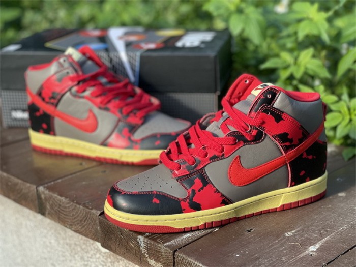 Authentic Nike Dunk High 1985  red-acid-wash