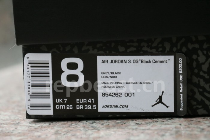 Authentic Air Jordan 3'88 Retro “Black Cement”