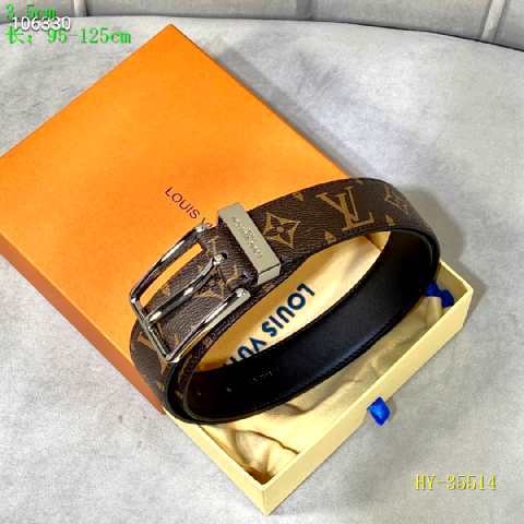 Super Perfect Quality LV Belts(100% Genuine Leather Steel Buckle)-2395