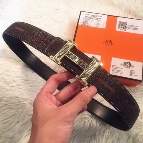 Super Perfect Quality Hermes Belts(100% Genuine Leather,Reversible Steel Buckle)-383