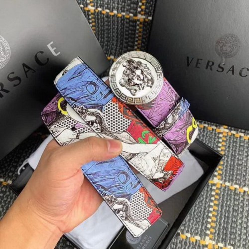 Super Perfect Quality Versace Belts(100% Genuine Leather,Steel Buckle)-307