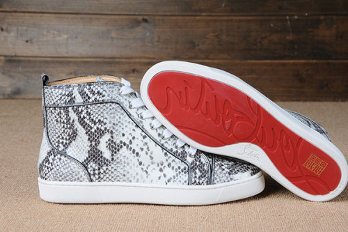 Super Max Perfect Christian Louboutin Rantus Men's Flat high top Python Leather(with receipt)