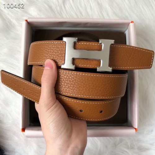 Super Perfect Quality Hermes Belts(100% Genuine Leather,Reversible Steel Buckle)-478