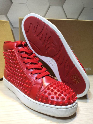 Super Max perfect Christian Louboutin High Top Sipke Red Leather White Sole Sneaker(with receipt)