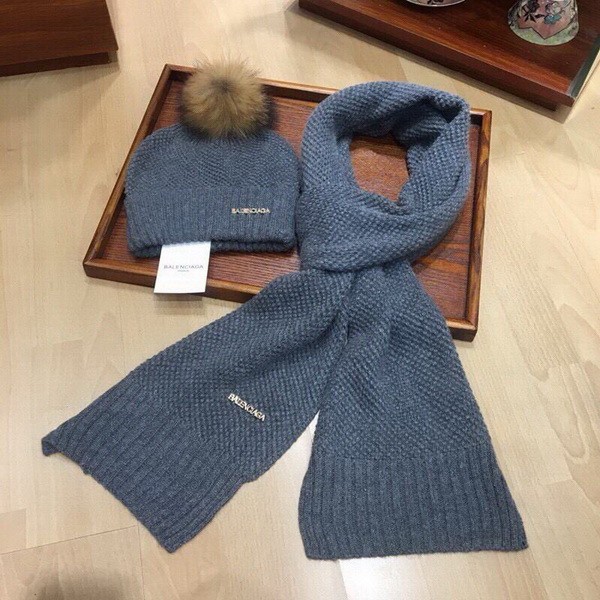 B Wool Cap Scarf AAA-013